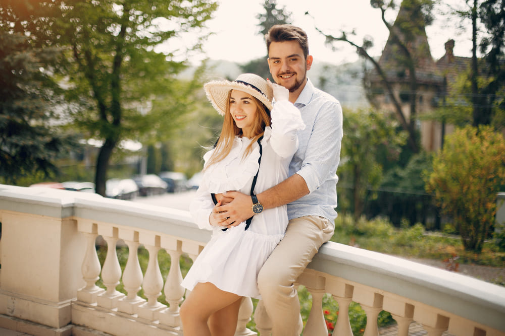 happy couple: Western man and Lithuanian girl