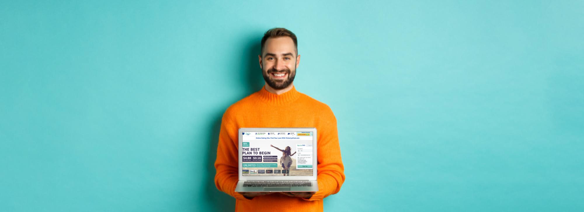 man using dating site