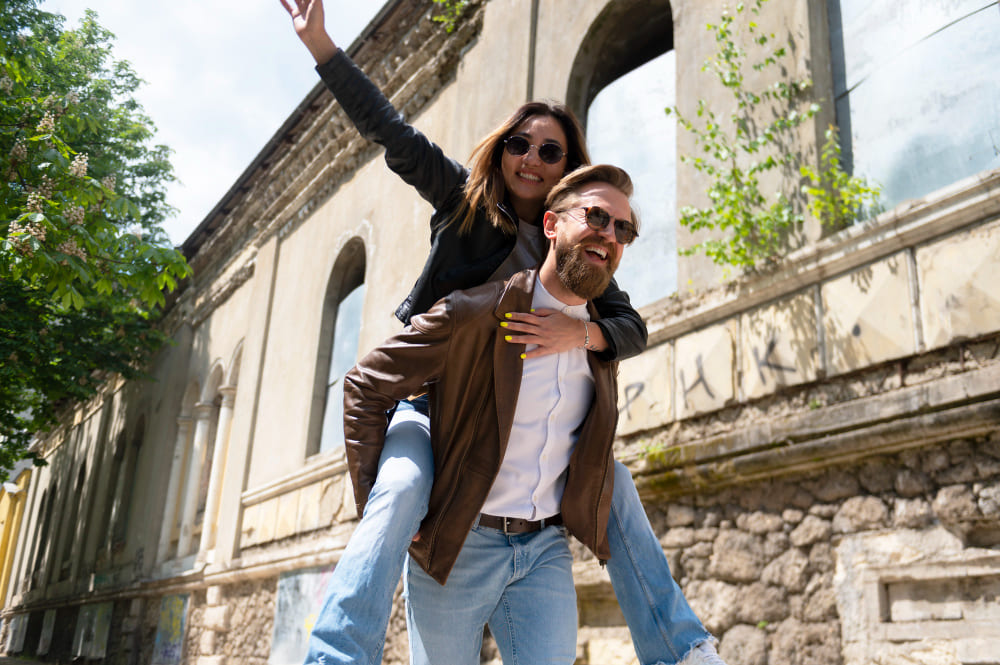 happy couple in Czech Republic